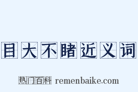 目大不睹近义词是什么意思的图片